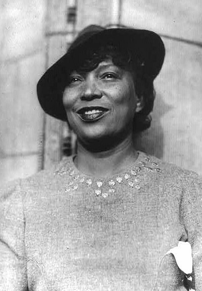A picture of US author, anthropologist, and filmmaker Zora Neale Hurston, portrait photo wearing a hat
